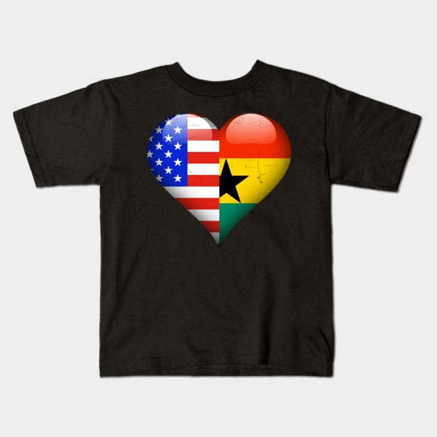 Half American Half Ghanaian - Gift for Ghanaian From Ghana Kids T-Shirt by Country Flags